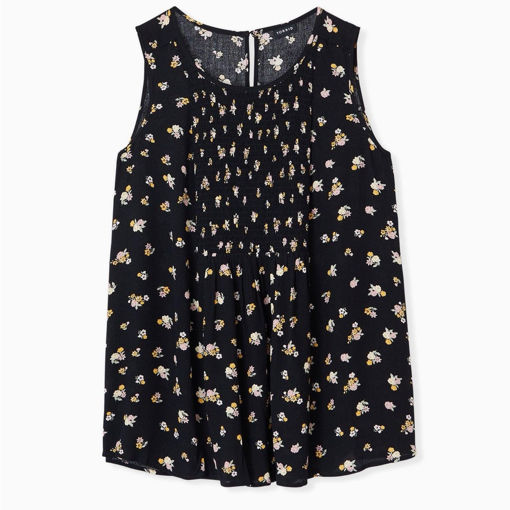 Torrid Crinkle Gauze Smocked Tank
